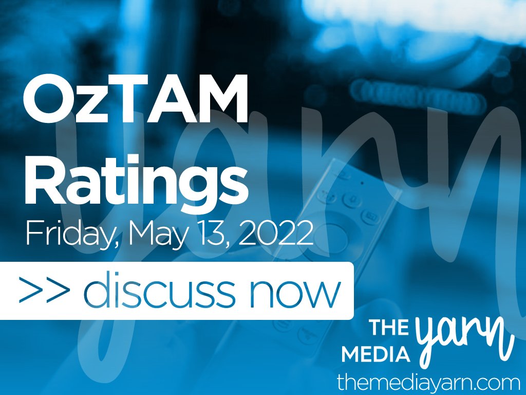 themediayarn's tweet photo. Read and discuss #OzTAM ratings for May 13, 2022! https://t.co/4Ni91Gb2cO #australiantv https://t.co/UsuEOvXmVC