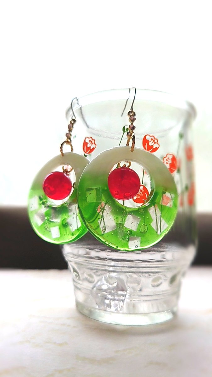 クリームソーダ(500円) レジンヘアゴム 金魚 懐かしいメロンソーダ