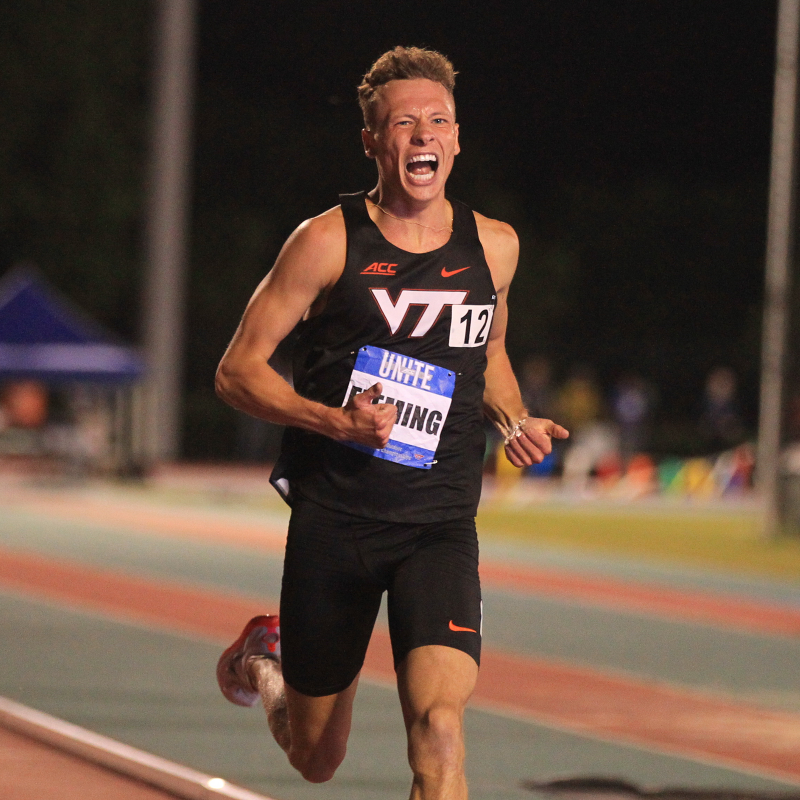 hokiesports's tweet photo. On the second day of the ACC Outdoor Championships, @HokiesTFXC's Ben Fleming took home the 3,000-meter steeplechase 💪