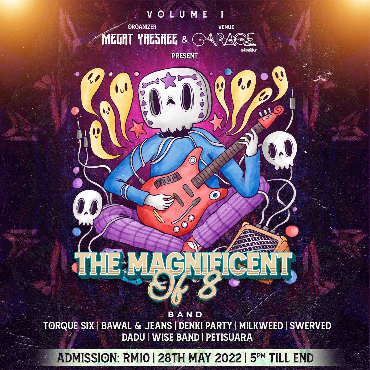 Mana ada ticket gig RM10 skang ni.! 

Sape kata takde!! 
Nindiaaaa  THE MAGNIFICENY VOLUME 1. 

Rm10 je boleh layan lagu dan discover band2 independent yang berbakat. 

28 may 2022. Jumpa anda disana. 

<a href="/my_luas/">LUAS</a> <a href="/Sirap_Ais_/">SirapAis</a> <a href="/MalayaRoll/">MALAYA ROLL</a> <a href="/Jenn_Thompson/">jennthompson2811</a> <a href="/kelipanstore/">CoolioMag</a>