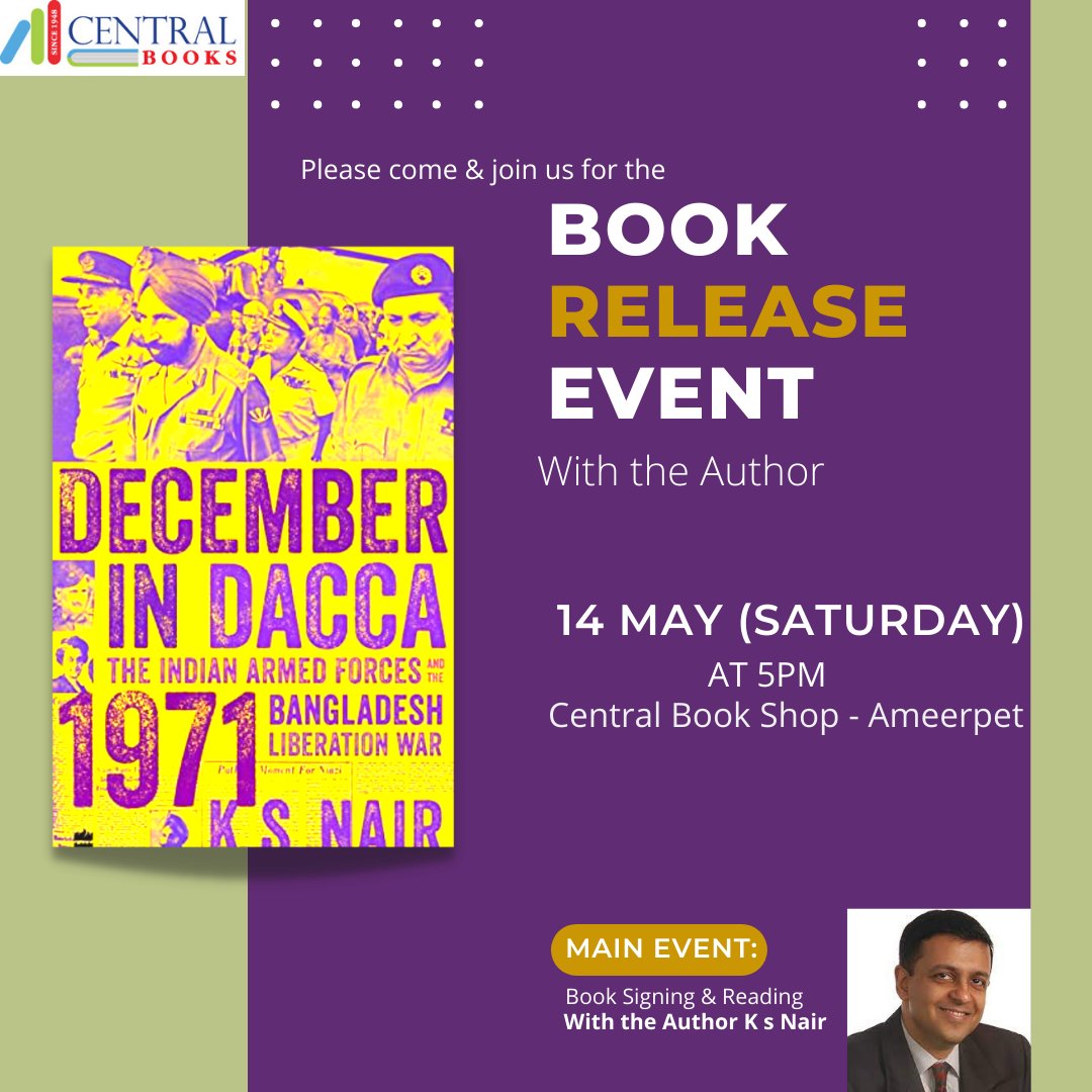 Centralbookss's tweet photo. Central Books Shop has invited Author K S Nair for Book Release and Signing Event. We heartily welcome you all to attend the event at our Ameerpet Book Store on 14th May 2022 at 5pm.
Address : 6, Saadath Manzil Colony Rd, Greenlands, Ameerpet, Hyderabad, Telangana 500016 https://t.co/U0fZAYalBz