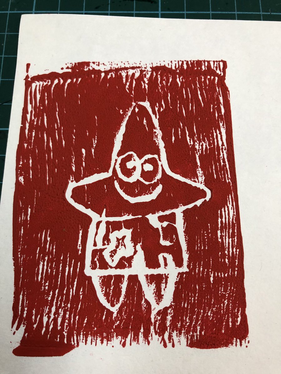HimaV5's tweet photo. G7 Visual Arts: great effort for first-time carvers of Lino cut blocks. It was challenging but Growth Mindsets won! #isspride https://t.co/Vg5XBEEGZy
