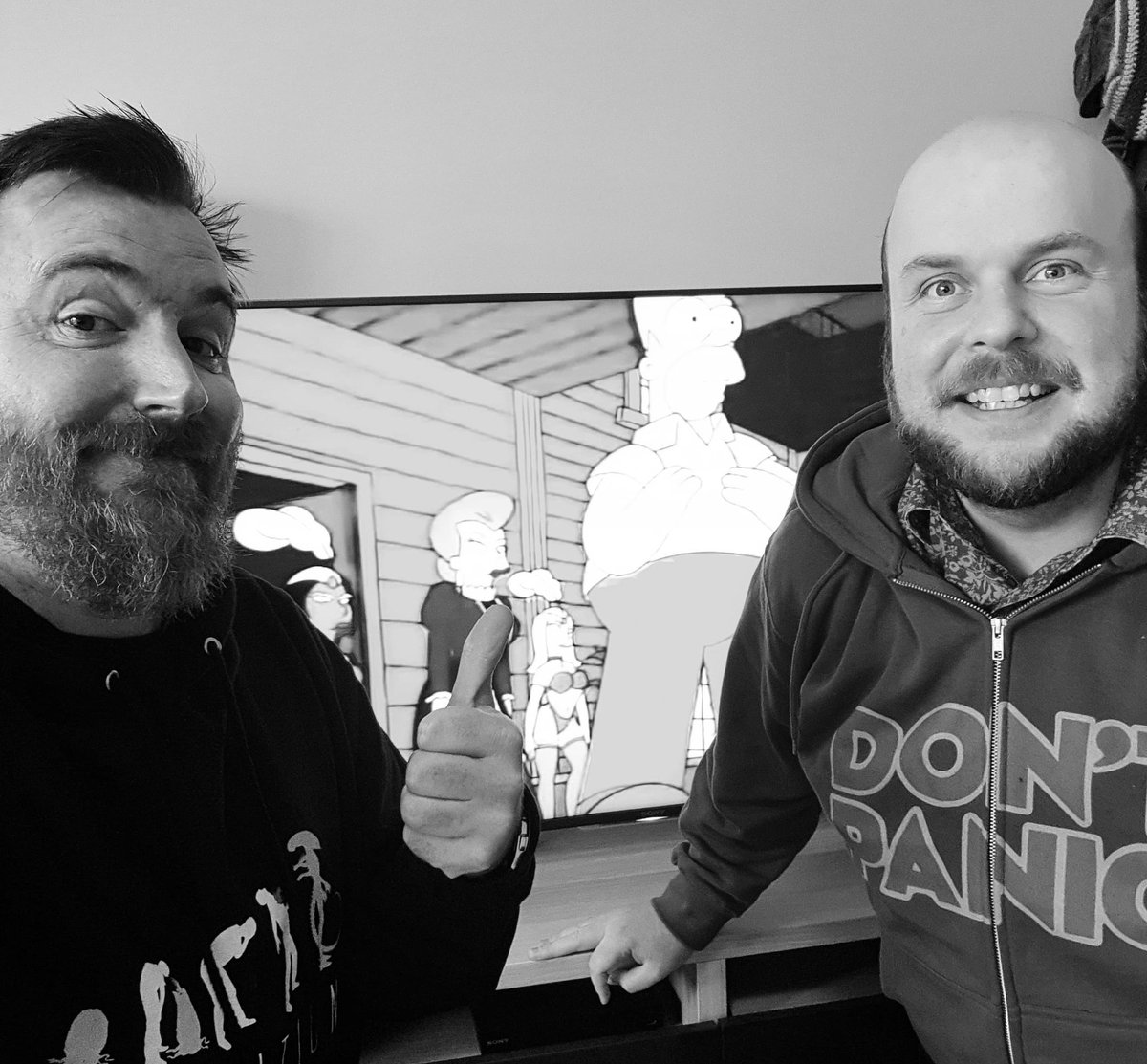 InnesLloyd's tweet photo. It's a cold! @InnesLloyd don their hoodies & do some 'research' for their 30th Anniversary of The Simpsons show.
CHEAP TICKETS NOW AVAILABLE!
Come along...Saturday 25th June. 5:30pm at @butterflyclub
Buy your tickets here:
https://t.co/PoYrhWXqfT
#inneslloydcomedy #simpsons30 https://t.co/BYbEXSwEeN