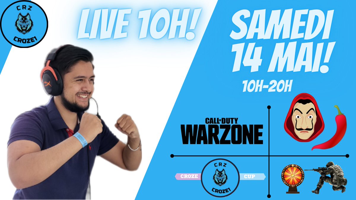 croze_1's tweet photo. NOUS Y SOMMES LES AMIS, C'EST AUJOURD'HUI !!!
Je serais en live sur ma chaîne : https://t.co/btvEcE83iY pour un stream d'une durée de 10H🔥
RDV de 10H jusqu'à 20H pour tout casser 🔫📺
#Warzone #CallofDuty #Warzoneclips #twitchfr #twitch #croze https://t.co/wwQf3E5nuP