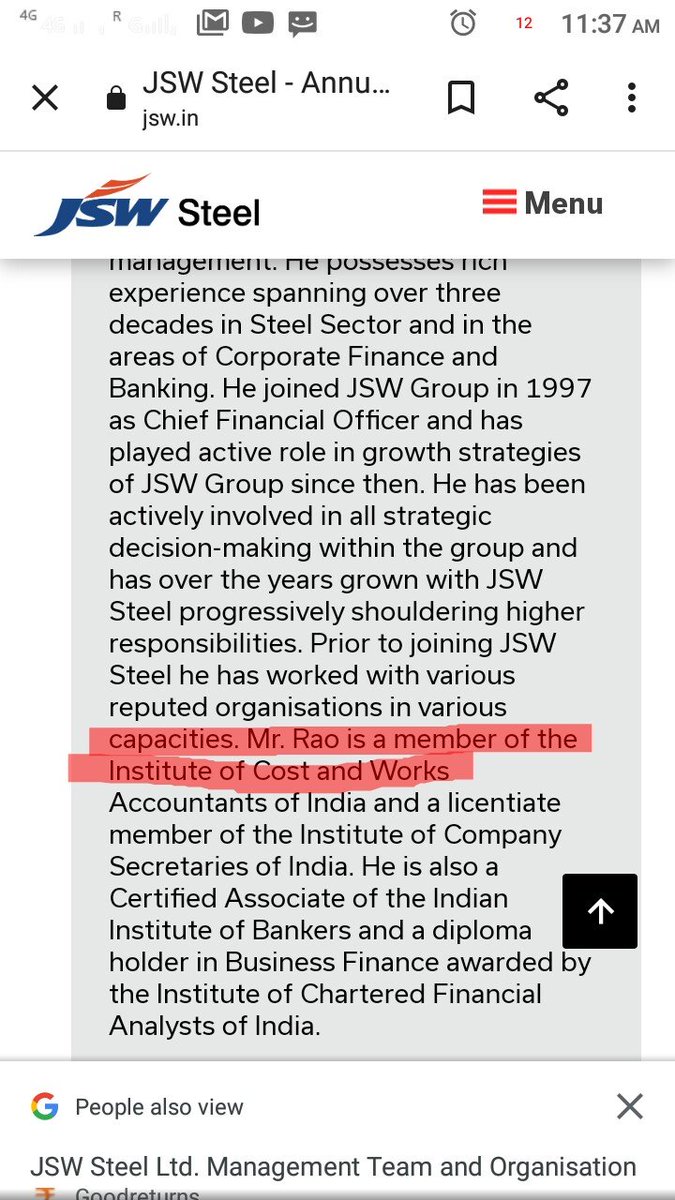 RakeshK81631589's tweet photo. CMA Seshagiri Rao is the highest earning #CFO in India . He is working in JSW Steel's . He drew Rs 21.10 cr last fiscal.
@ICAICMA @AICMAA @iamsanketpandit @CMAPappan @navneetic @fcmapandey @cma_jagdeep @AshishThatte @drpawanjaiswal @harshad_de https://t.co/VucxQcpABx