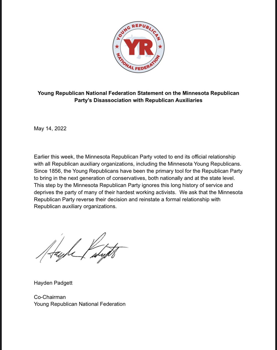 MinnesotaYRs's tweet photo. Thank you @yrnf for the support. We appreciate it. https://t.co/DuWetSWRPZ