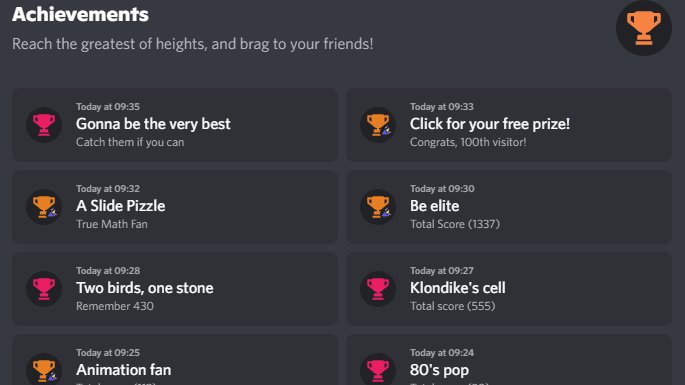 Had a lotta fun completing the discord achievemnts! Happy birthday <a href="/discord/">Discord</a> !!!