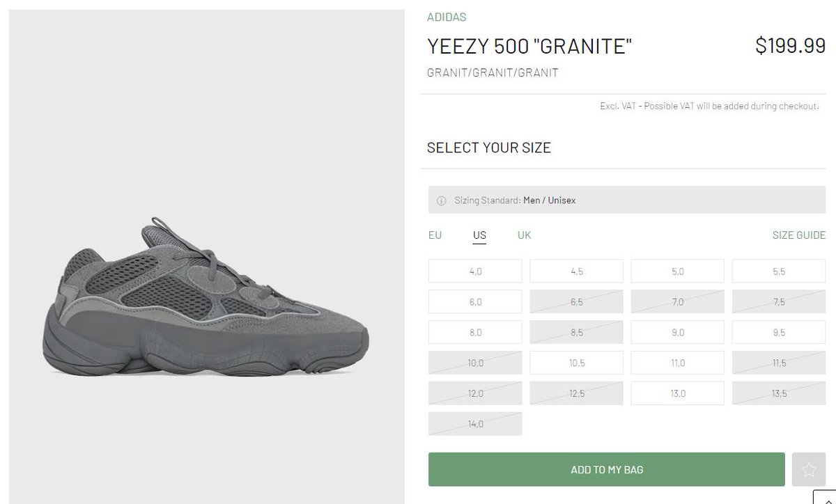 SOLELINKS's tweet photo. Ad: Sizes available via BSTN
adidas Yeezy 500 'Granite'
=> https://t.co/Dm56cVCKOv https://t.co/3jjglNepnu