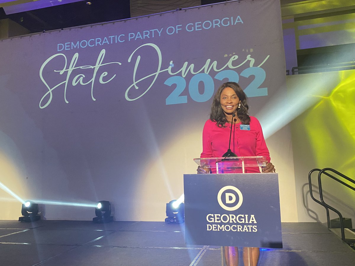 What A wonderful night of celebration! A host of great speakers-Stacey Abrams, Leader James Beverly, US Senators- Jon Ossoff, Rev. Raphael Warnock, Amy Klobuchar, US Congresswoman Nikema Williams, and Senator Gloria Butler! We are ready!#DemocraticParty https://t.co/QoO7ZkTjpc