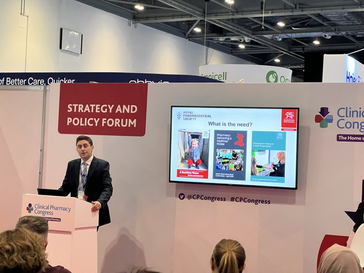 Great to hear @HamLj, <a href="/Elenmai85/">Elen jones</a> and <a href="/Reem_ElSharkawi/">Reem El-Sharkawi</a> talk about the evolution of innovative Welsh pharmacy policy, IP use and how to expand scope of practice for those IPs already making a difference in community pharmacy #CPCongress