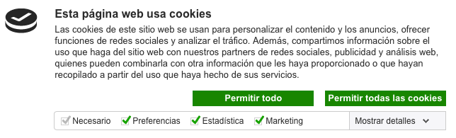 Jorge_Morell's tweet photo. He encontrado un popup de #cookies del que no se puede escapar: todo marcado por defecto, un botón que es “Permitir todo” y el otro que dice “Permitir todas las cookies” :s Por tanto, si desmarcas todo, siempre volverás a remarcarlo de nuevo :p xD https://t.co/Fgk2lV3Nld