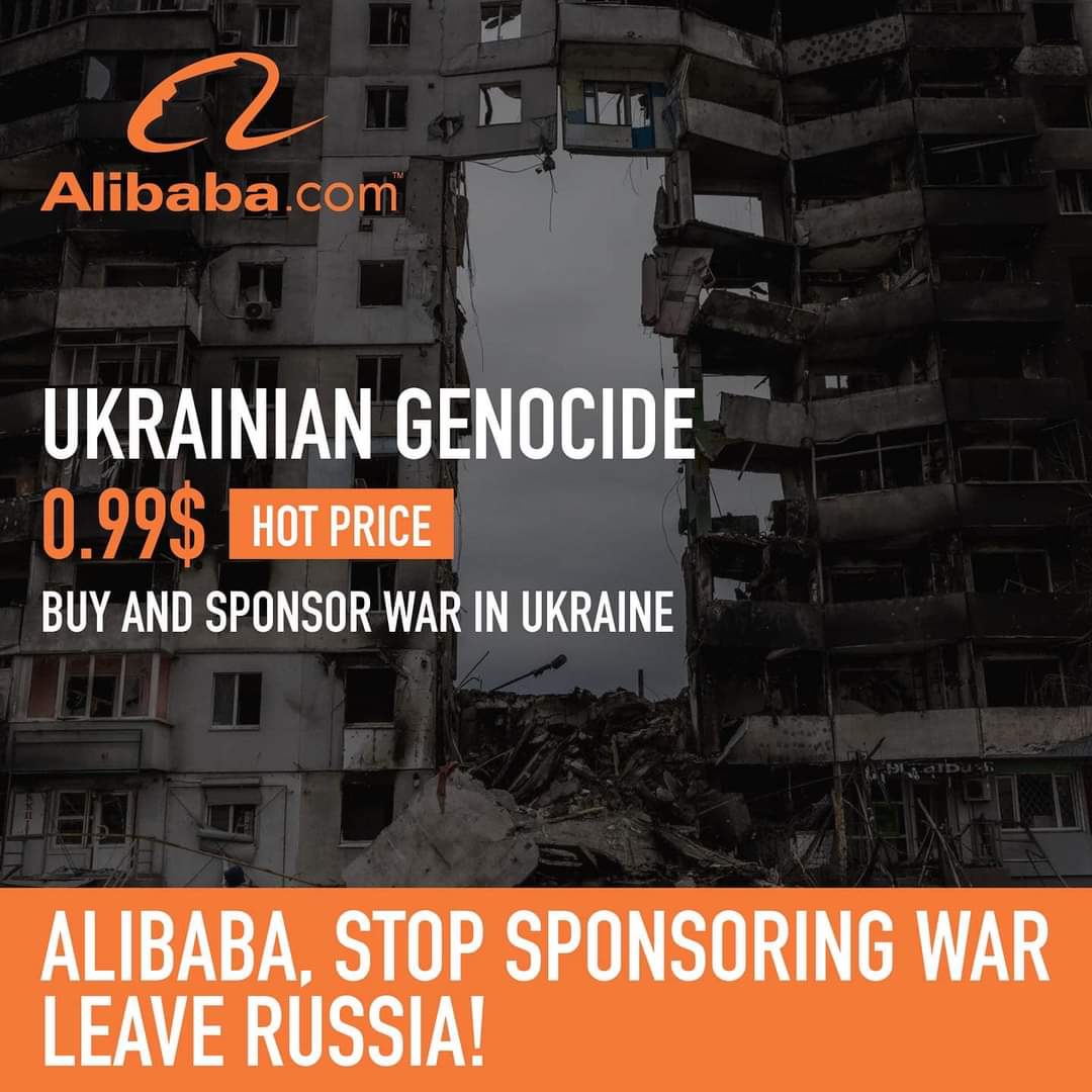mynew_project's tweet photo. Alibaba, stop sponsoring war leave russia!
#aliexpress #alibaba #StopGenocide #stopwork #StopRussianAggression #stopworknow #StopSponsoringwar #aliexpressstopsponsoringwar #alibabastopsponsoringwar https://t.co/Hho29lGyxc