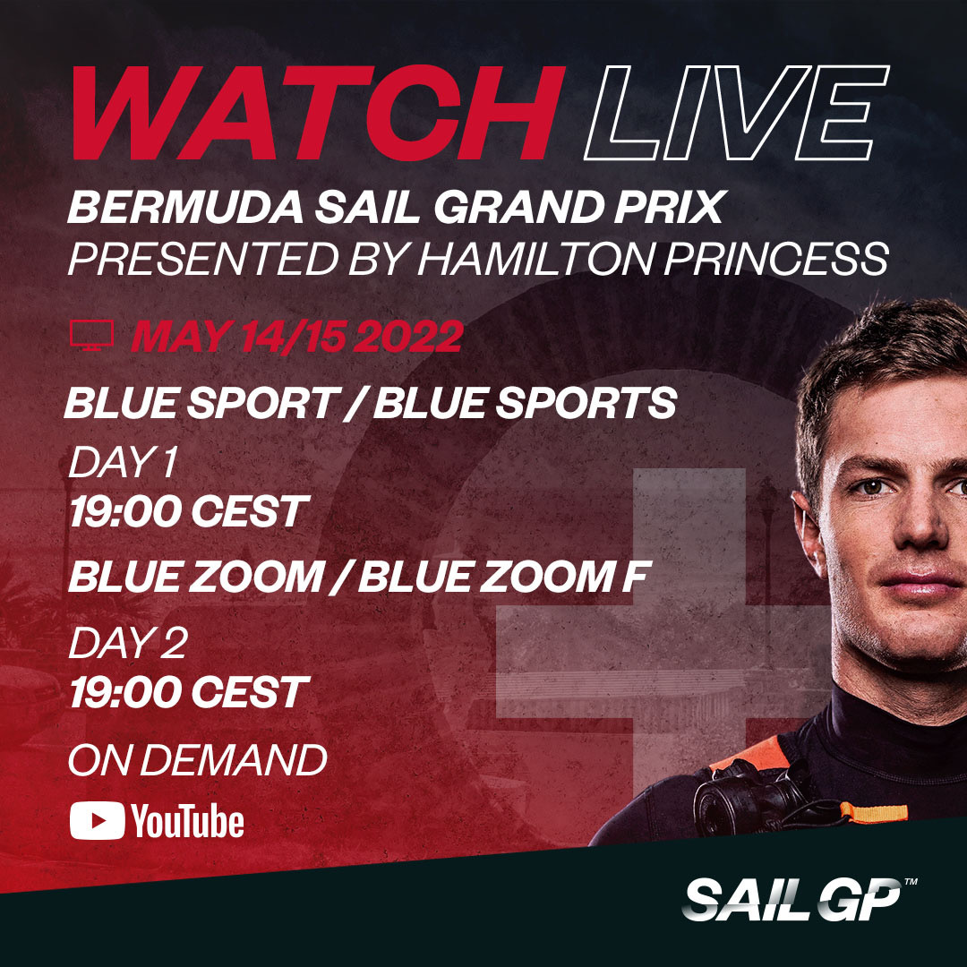 Watch all the @SailGP action LIVE from Bermuda 🇧🇲 from 19.00🇨🇭on Blue Sport👇

#SailGPSUI #SailGP #BermudaSGP