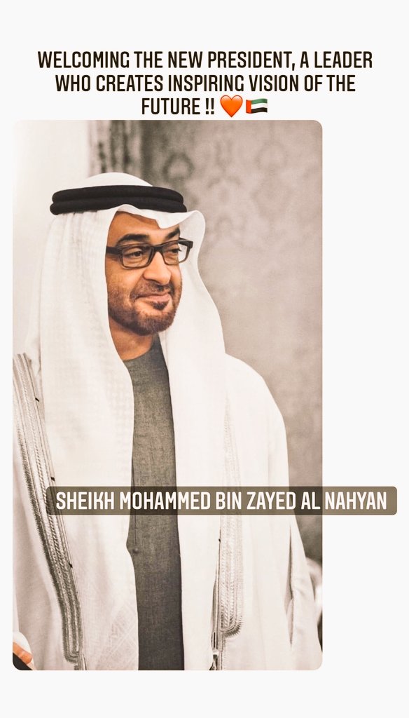 BINYAMIN_S_'s tweet photo. LEADER WHO CREATES INSPIRING VISION OF THE FUTURE
#welcome #our #New #president #UAEpresident https://t.co/lLSBsjmKCv