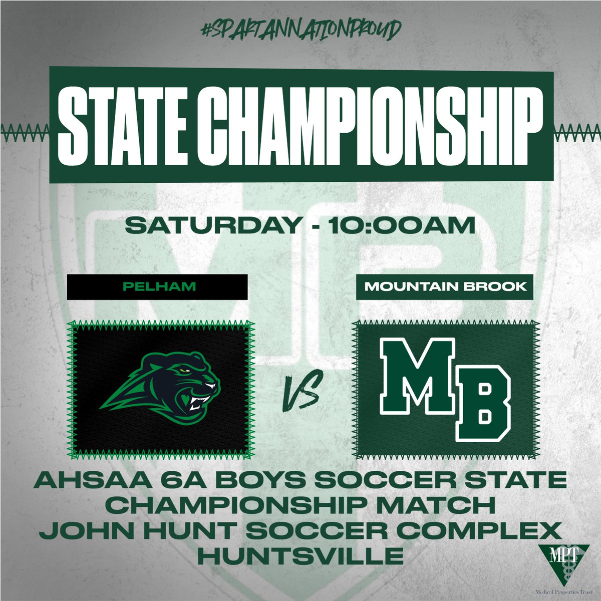 mbs_athletics's tweet photo. Championship Saturday! Get up and get on the road to Huntsville to cheer on the boys soccer team as they compete for their 1st championship in school history.  The Spartans will be taking on the Pelham Panthers at 10:00am at John Hunt Park. https://t.co/YEA4zaGYkW