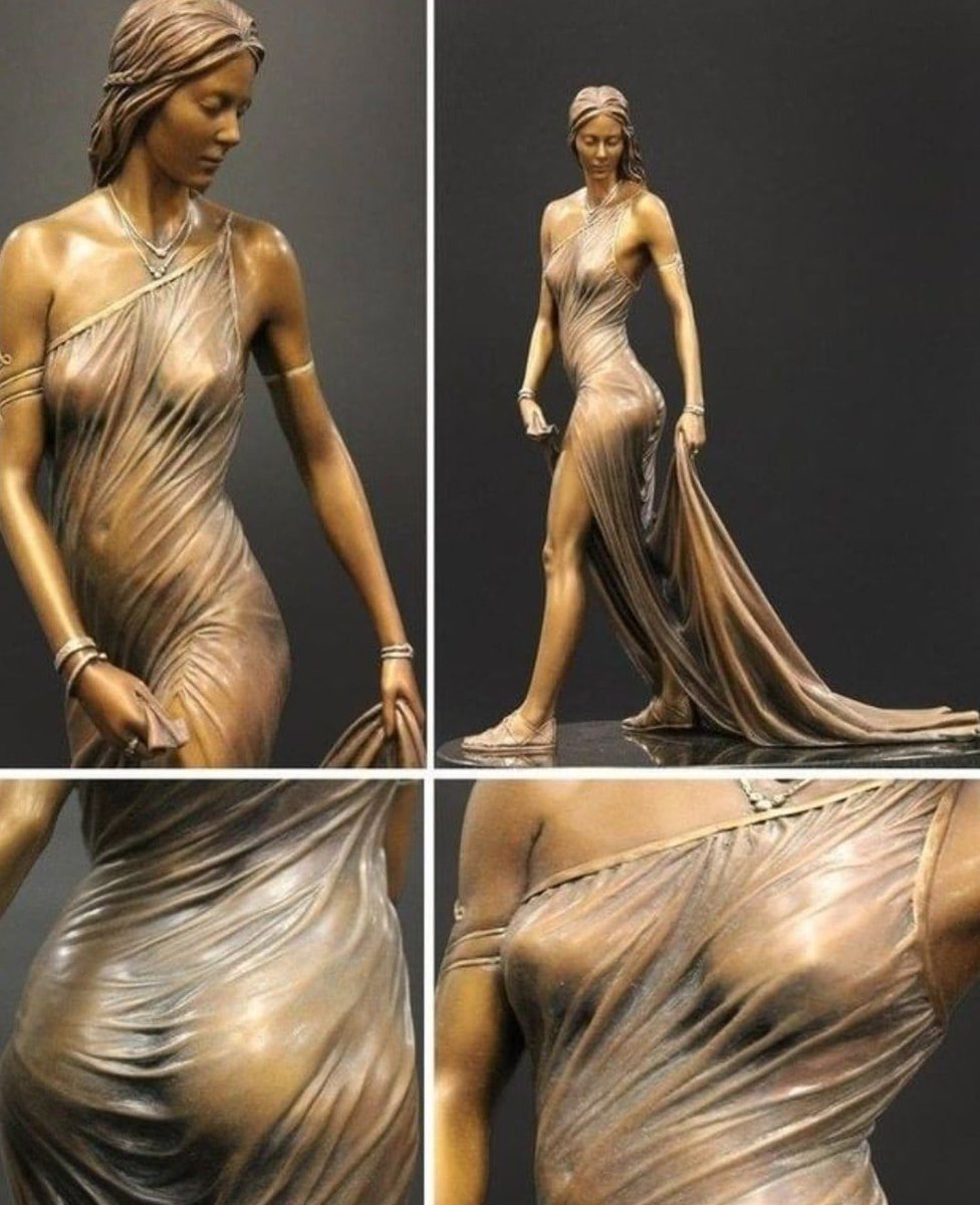 La dama de Shalott, escultura de bronce, Benjamín Víctor.