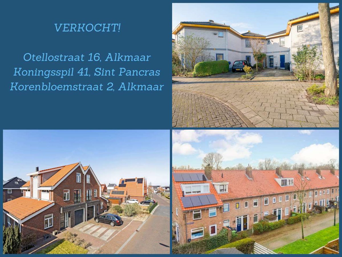 Ook deze week sluiten wij af met een aantal mooie verkopen 😍

Kopers en verkopers van harte gefeliciteerd 🥂

Heeft u ook verkoopplannen? Wij komen graag bij u langs voor een vrijblijvende kennismaking.
☎️ 0226-315341 of 072-5113504

🌍ow.ly/1bzu50J87J1