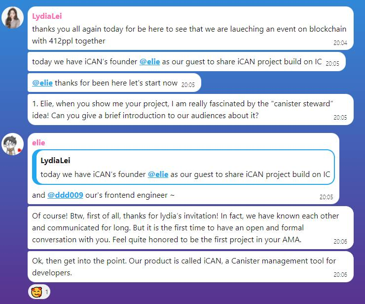 Our first AMA with @Lydialei3  is live now. Come and join us! #InternetComputer
Openchat link: 6hsbt-vqaaa-aaaaf-aaafq-cai.ic0.app/#/tx6x3-wiaaa-…