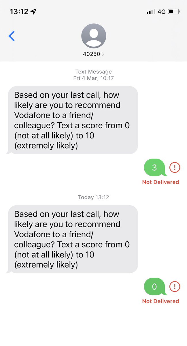 herefourtheride's tweet photo. @VodafoneUK what’s the point in sending me a text survey if it doesn’t work? no different to every other form of contact #shouldhavestayedwithvirgin https://t.co/58WlpjvYSw