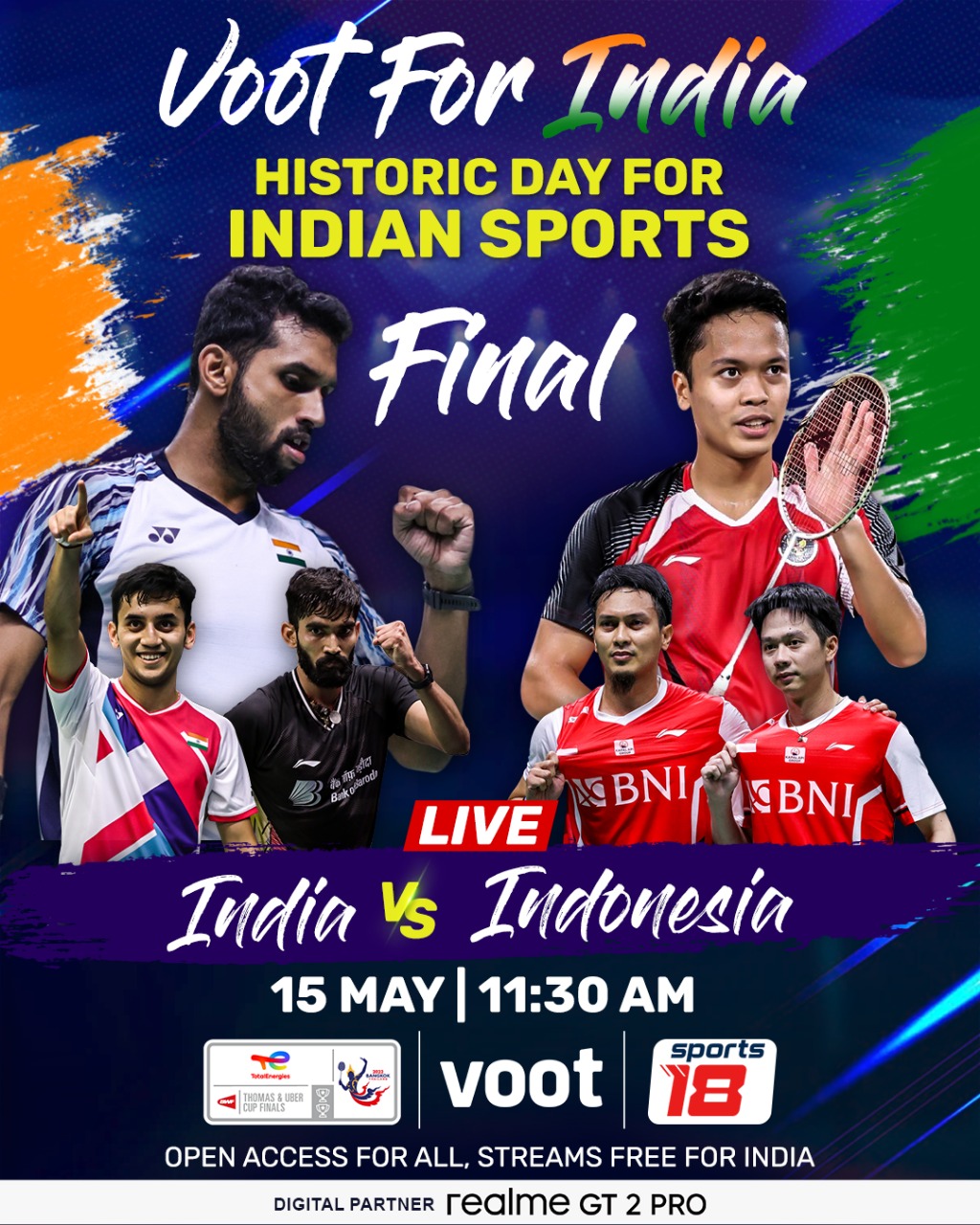 X/ Voot Select در X «First time finalist India take on 14 time defending champions Indonesia in their quest to clinch the gold medal and create history