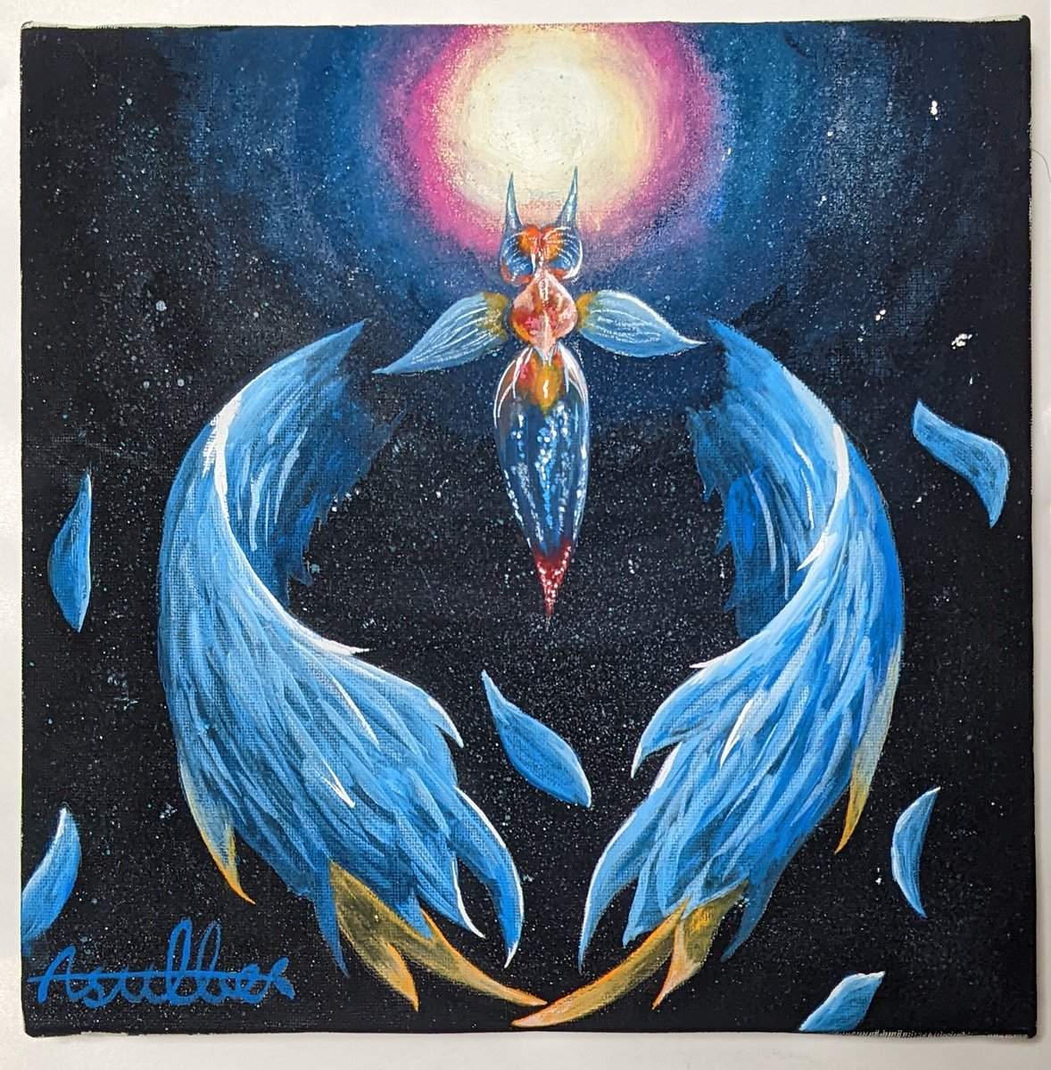 透明な青い世界/メンダコとクリオネ/原画イラスト 深海の天使 今回は