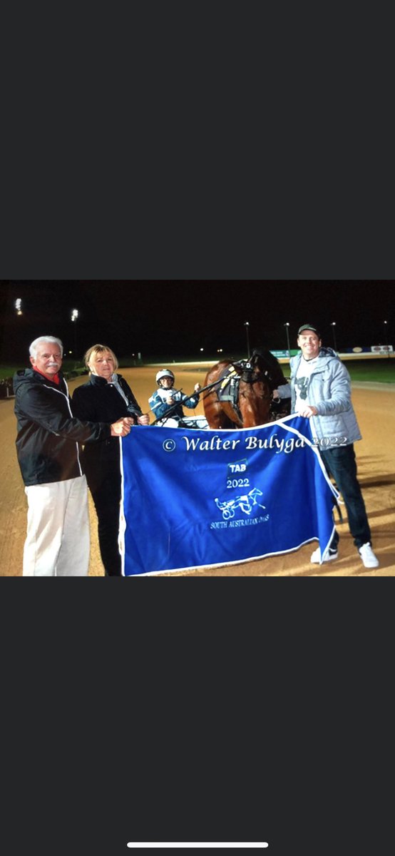 TSllinke's tweet photo. #Encipher wins the TAB South Australian Oaks in all age track record time of 1:52.4 🤯🤯🤯 Thank you to @TonkinStewart and Gaita Pullicino 🤩 Congratulations @TysonLinke 🥳 #Captaintreacherous #OurCavort @EmpireStallions #trackrecord #sabred Thank you for photos @WalterBulyga https://t.co/faSUrNl64J