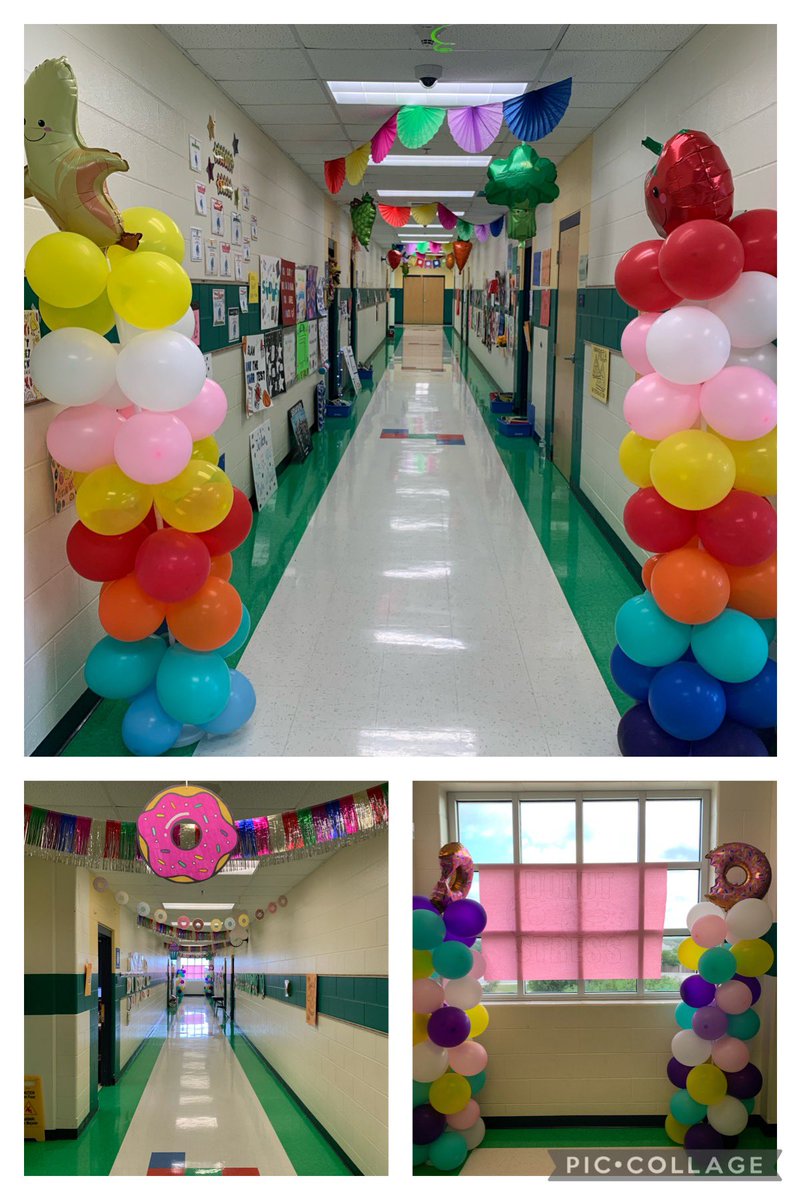 TeachMrsPetty's tweet photo. @mrstrevinoLL &amp; I transformed @NISDLieck hallways for STAAR this week! Our snack theme was so fun! Donut stress do your best! It’s crunch time, don’t let the test drive you bananas! Chip chip Hooray, it’s testing day! Thank you @artforlife17 for your help! https://t.co/HiaKBjATxB