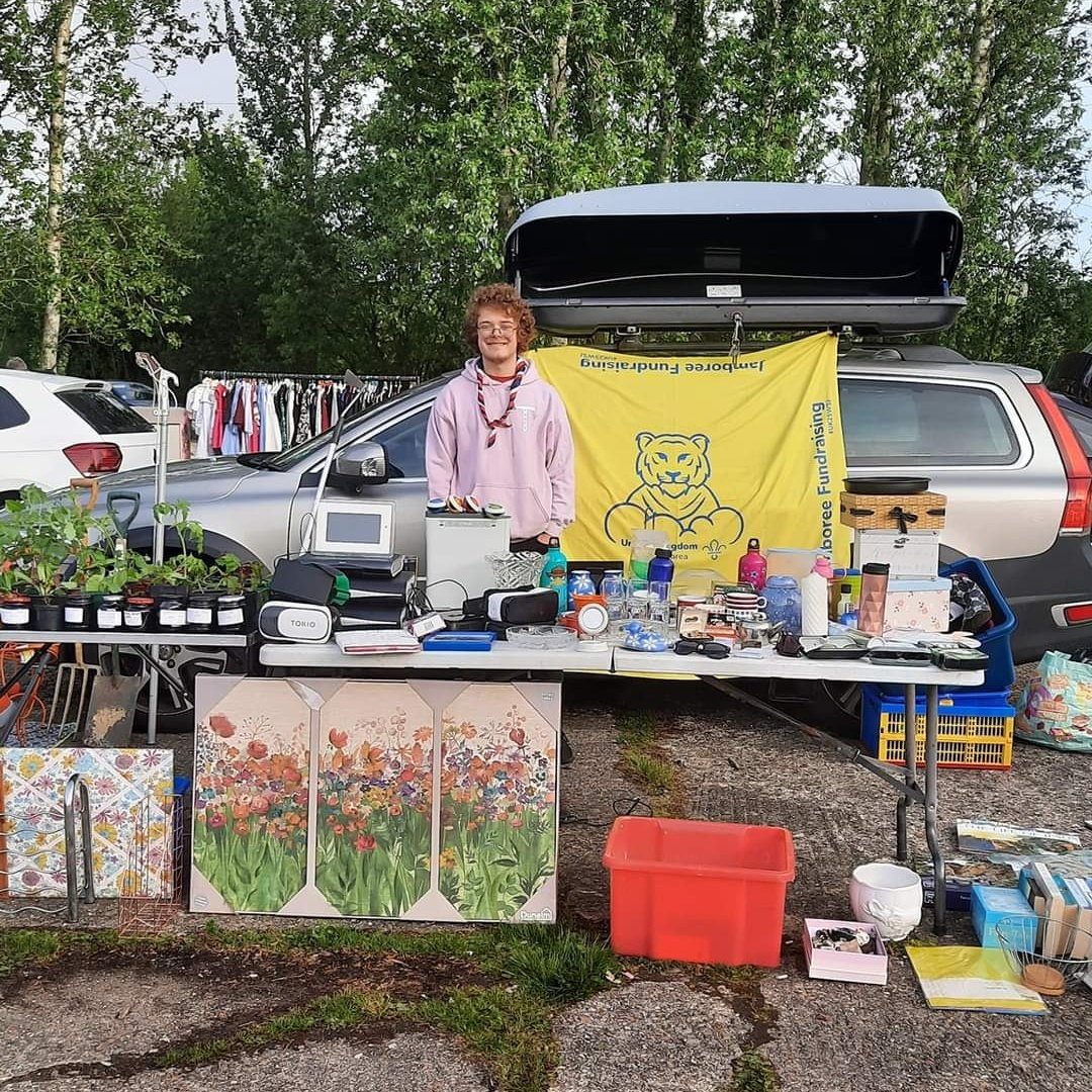 Northantsjambo's tweet photo. Carboot sale today at finmere! Come along to assist Samuel in earning funds to get to the world scouts jamboree #wsj2023 https://t.co/5gtE09LzMq