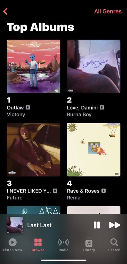 PrinceB78377279's tweet photo. @burnaboy Burna boy unreleased album don de no.2 already. 
E shock you? 
Burna boy no come to play, another grammy loading. https://t.co/aNypujrYcv