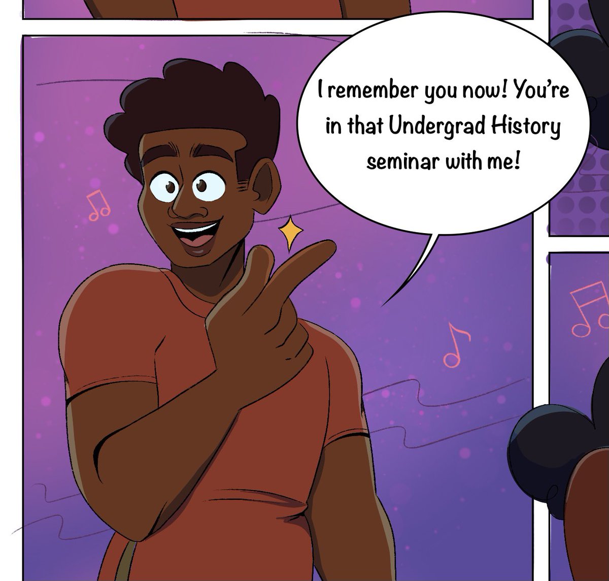 Travis we have a class together? new pages!? #oneandonlycomic #followandshare #ownvoices #ownvoicescomic #webcomic #webtoon  #tapas #hiveworks #cute #illustration #blackgirlmagic #yanovels #romcomreads #love