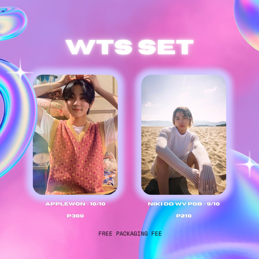 sentwt_0723's tweet photo. [SENTWT]

🌷Small Set🌷
APPLEWON 
NIKI DD WV POB

⤷₱590 (gcash only)
⤷payo
⤷mod: flash express
⤷onhand

#sentwtsells 
#sentwtbentables 
𖥻 wts lfb lf enhypen niki jungwon applewon https://t.co/aE4UYDXxCB