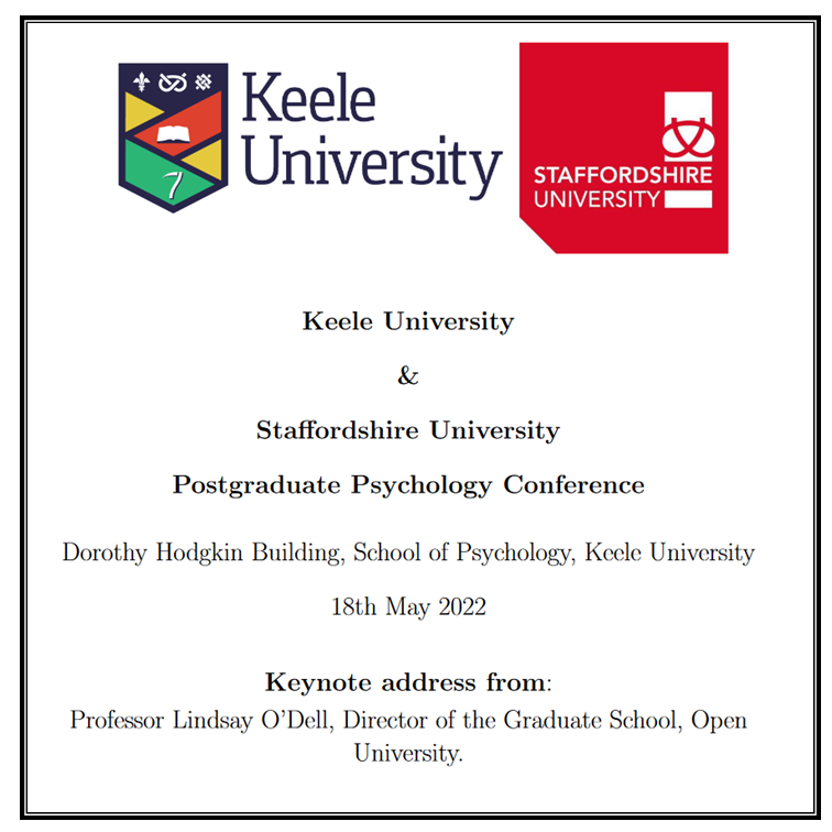 KeelePsychology's tweet photo. Looking forward to joint Keele & Staffordshire Universities Postgraduate Psychology Conference, Weds 18th May at #keelepsychology in the Dorothy Hodgkin Building.
Can't wait for the talks, posters, prizes and above all great #science from our #PGRs
#psychology #keelepsychtalks https://t.co/wP9ecQMxPP