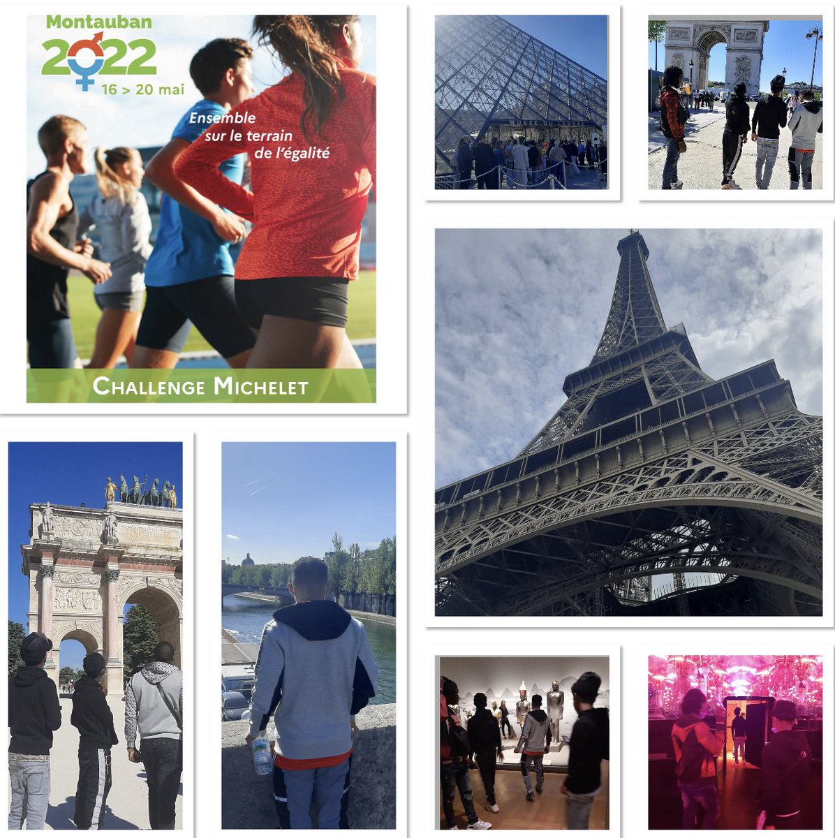MaximeZennou's tweet photo. Avant de gagner MONTAUBAN pour le CHALLENGE MICHELET, nos jeunes guyanais découvrent la capitale. Les mystères de Paris valent bien ceux de l’Amazonie… « Le MICHELET » est une belle aventure sportive initiée par la protection judiciaire de la jeunesse. @GroupeSOS en outre-mer https://t.co/HCmMI9tKvq