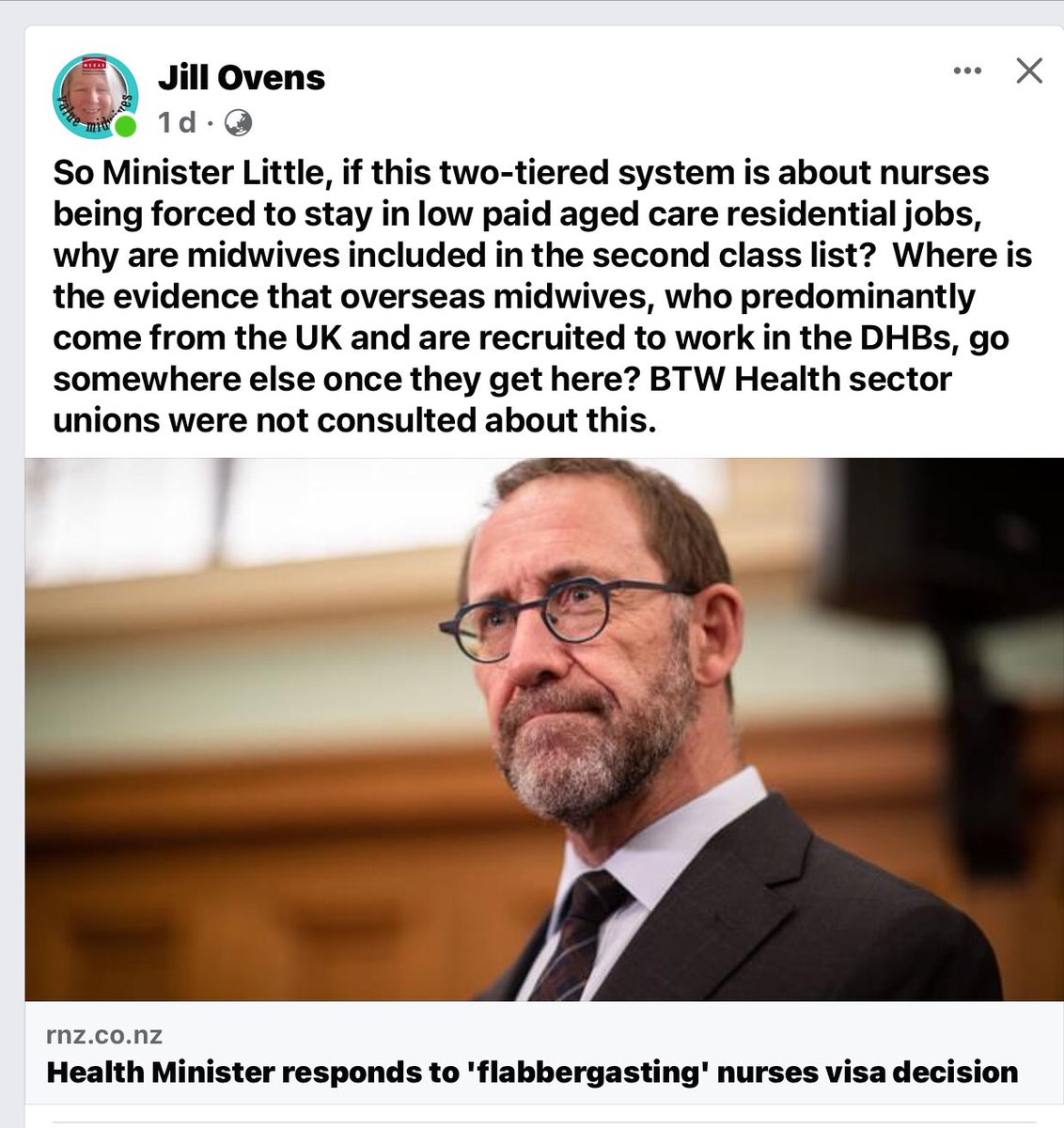 AliJones2's tweet photo. Well asked, Jill Ovens. I’d like to hear the answer from @AndrewLittleMP and @KrisinMana #midwivesmatter #backmidwives @cjsbishop @jantinetti @MaramaDavidson @DrShaneRetiMP @drayeshaverrall @minhealthnz @LouiseUpston @WomensHealth_NZ @Duncan_Webb_ @HelenClarkNZ @TovaOBrien https://t.co/K8hBmUQgb5
