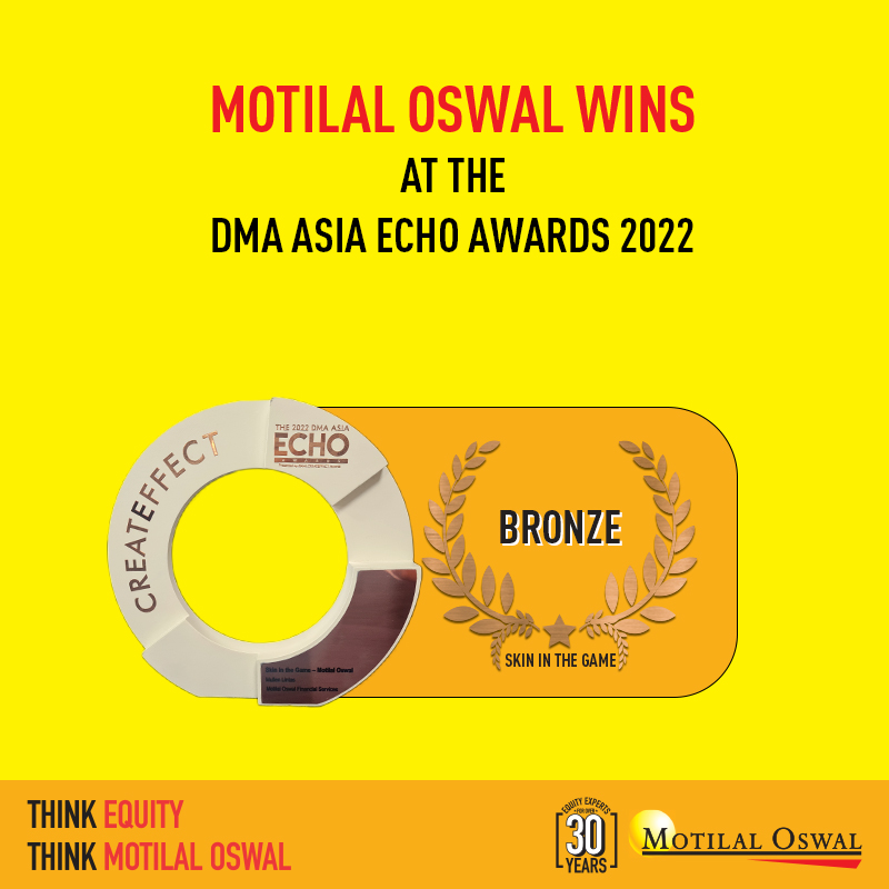 MotilalOswalAMC's tweet photo. @MotilalOswalLtd wins Bronze at the "DMA Asia ECHO Awards 2022" for the "Skin in the Game" campaign.
Congratulations to the team!
#SkinInTheGame #MotilalOswal #congratulations #awardwinning #dmaasiaecho #equity
@MrMotilalOswal @ramnikchhabra @akhilchat @Raamdeo @SudhirDhar1 https://t.co/rOXfmAOOMI