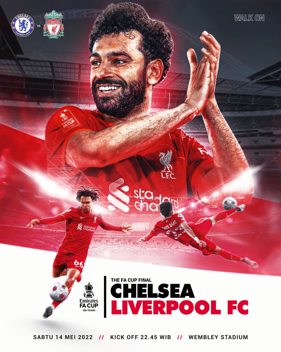 LFCIndonesia's tweet photo. 🚨 𝐅𝐈𝐍𝐀𝐋 #EmiratesFACup 

Kembali ke Wembley untuk menuliskan sejarah baru! 👊

#WalkOn | #CHELIV https://t.co/V2eFPYr1vP
