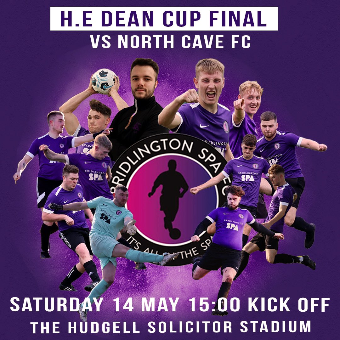 IT. IS. MATCHDAY💥
A massive day for the boys as we play in the HE Dean Cup Final🏆
🆚 - North Cave AFC
⏰ - 3pm KO
📍- Hudgell Solicitor Stadium YO16 7LN
Against a Division Prem side, 3 leagues above us isn’t going to be easy, but that isn’t going to stop our Cup Magic🪄