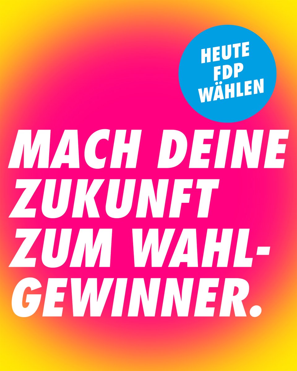 fdp_nrw's tweet photo. Fortschritt oder Rückschritt - darum geht es heute bei der #ltwnrw! Wir wollen #vonhierausweiter in die Zukunft: Mit individueller Chancengerechtigkeit, guter Wirtschaftspolitik und Entlastungen der Menschen in Zeiten von Inflation. Deshalb: Heute #NRW in die Zukunft wählen!💛 https://t.co/sN2bo9tyTd