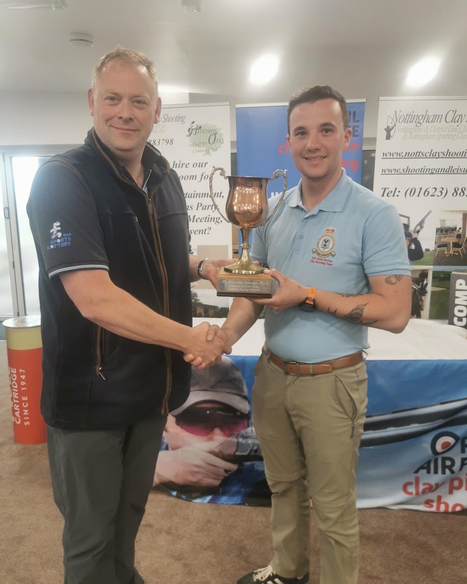 RAF__Police's tweet photo. 👏👏👏 Congratulations to Ben Harris on becoming the 2022 RAF Sporting Champion on a score of 93/100 at the RAF Clay Pigeon Shooting Championship
#rafsporthq #rafcentralfund #rafactivemagazine #rafactivemag #rafnews #nottinghamclayshooting #i3secure #rafsaa https://t.co/c4s8VdfDeV