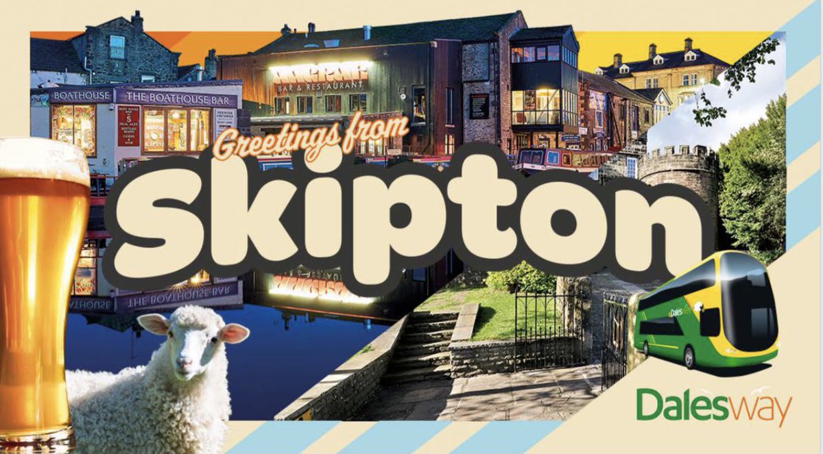 keighleybus's tweet photo. 🐑 Skipton is calling - and you can get there every 30 mins with us on #Dalesway. 

🍺 Let us do the driving and stay in town for a few swift halves - the last bus back is at 11:40pm.

ℹ️ #TransdevGo app or https://t.co/IDxZ7LFbQ5 https://t.co/pW1TsulMkR