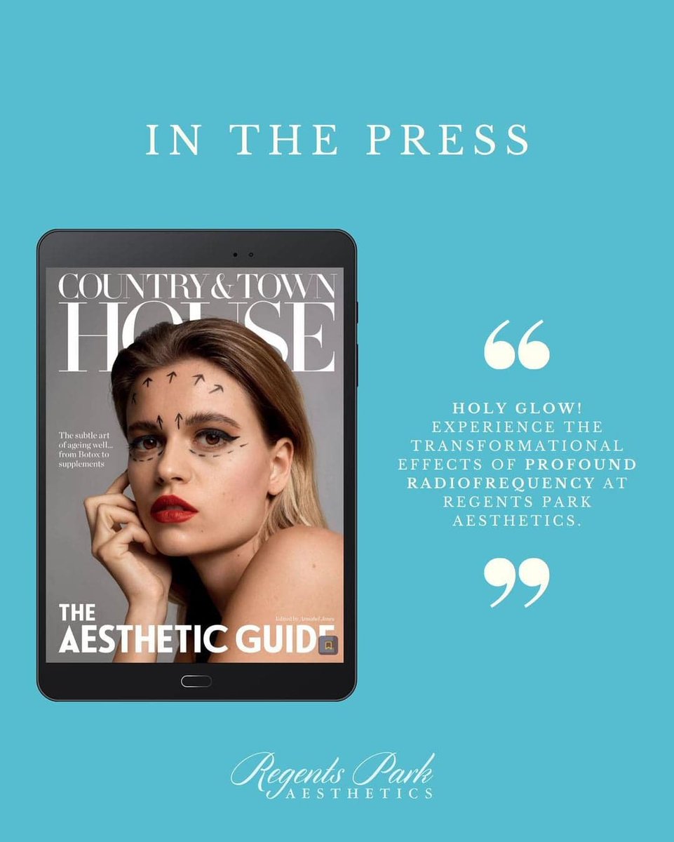 CandelaMedical1's tweet photo. Great Press coverage for Regents Park Aesthetics in the latest issue of Country & Townhouse Aesthetic Guide which features the #ProfoundRF treatment.
#Repost
...ProfoundRF is the ideal solution for loose and sagging skin in the lower face and jawline/ jowl area... https://t.co/gpOPalRAzh