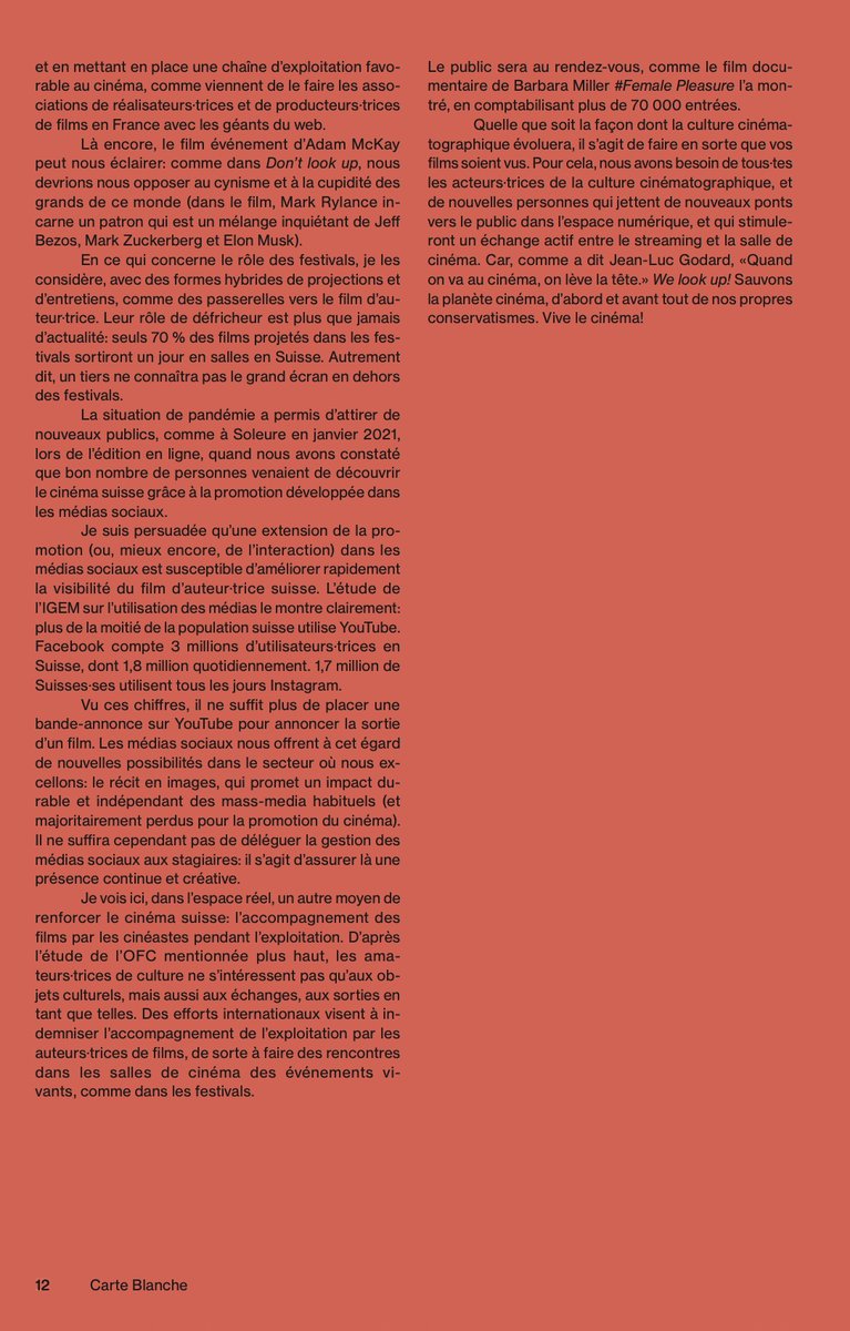 NarrativeB's tweet photo. #Lexnetflix «Avec le boom du streaming, le cinéma est au seuil d'un🎬changement de paradigme, plus encore qu'hier avec la tv». Extrait de ma #carteblanche "Don’t look up! Vraiment?" in rapport annuel 2021/22 de #ARF_FDS Bonne lecture &amp; 🚀OUI @loi_cinema!  @CulturaCH #chvote https://t.co/WgKVJVNoWT
