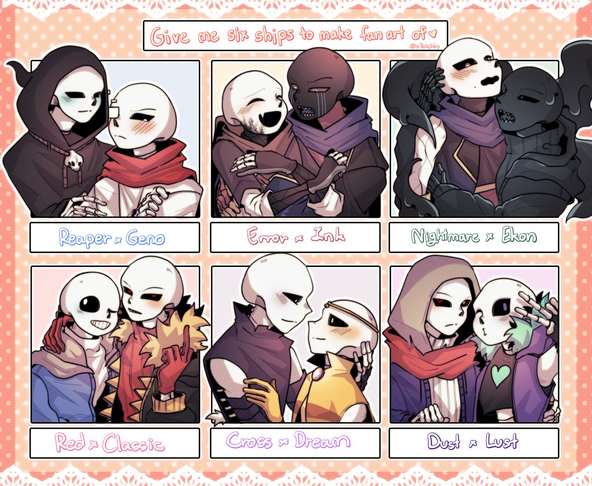 Give me six ships to make fanart of || #undertaleAU