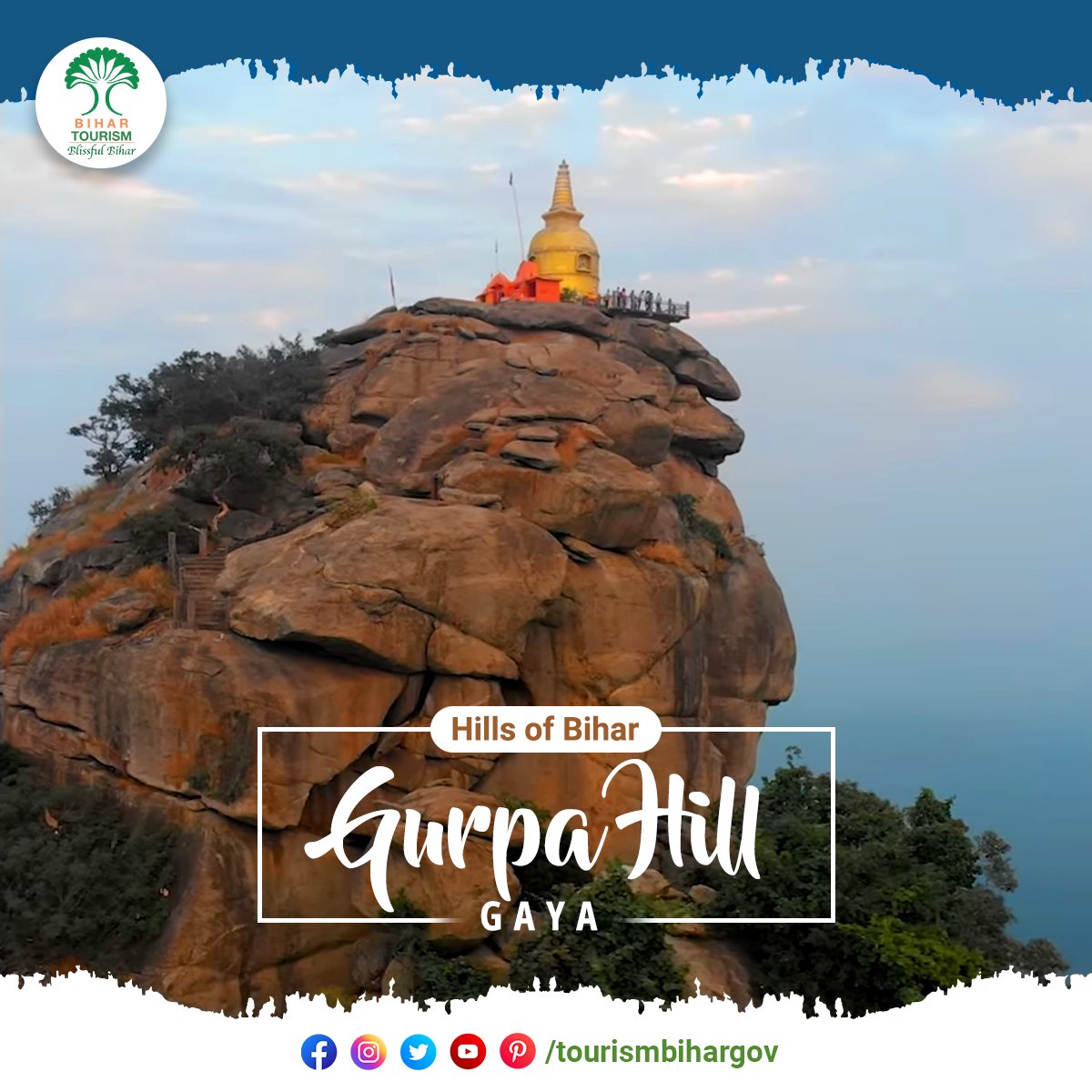 TourismBiharGov's tweet photo. Take a tour of Gurpa Hill in Gaya, which is considered sacred by the #Buddhist pilgrims. The hilltop is an ideal #tourist spot with surreal and breathtaking views that attract #adventurers and #nature lovers alike!

#GurpaHill #HillsOfBihar #BlissfulBihar #IncredibleIndia https://t.co/SgYZQC7d41
