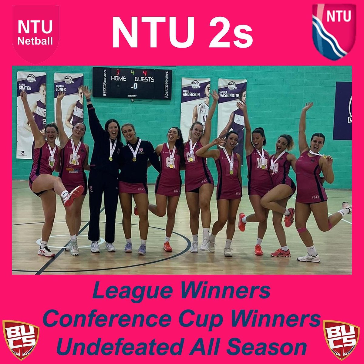 ntunetball's tweet photo. NTU 2s💗

What a season our 2s have had! League and Cup WINNERS🏆 Undefeated all season🥳 

Amazing work!🤩

#PinkArmy #ProudToBeNTU #ProudToBePink #NTUNetball #NTU #TrentArmy #UniversityNetball #NettyLove #Netball #NetballFamily

@NTUSport https://t.co/OPsIwxI8GS