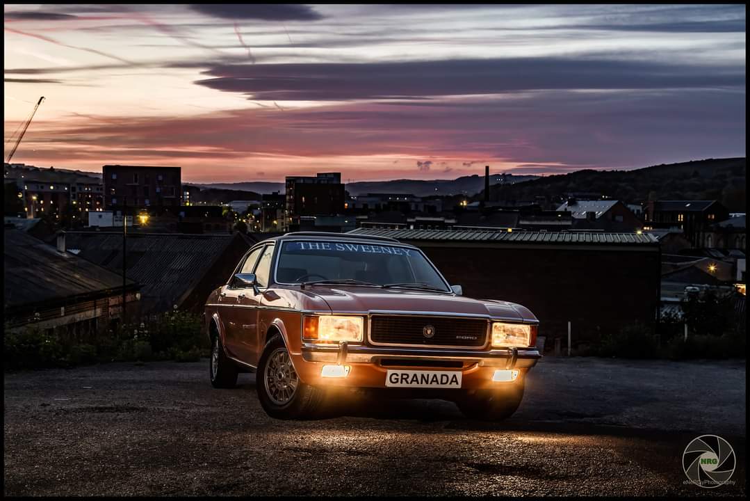 A tribute to #denniswaterman #Sweeney #Granada @PracticalClass I took a lot of photos through some mean city streets with our #mk1granada last night. A fitting tribute to a legend. R.I.P Dennis.
