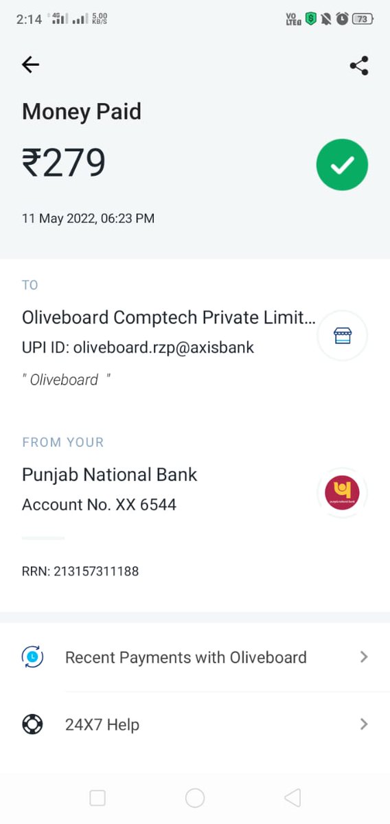 dipankar8348's tweet photo. 279 rupees had been deducted in 12.05.2022. But the test series is not activated yet... Pls do something @Oliveboard @OliveboardH as soon as possible. https://t.co/JbGOWJyXjJ