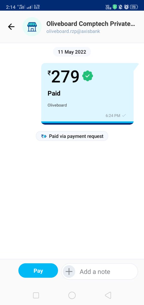 dipankar8348's tweet photo. 279 rupees had been deducted in 12.05.2022. But the test series is not activated yet... Pls do something @Oliveboard @OliveboardH as soon as possible. https://t.co/JbGOWJyXjJ