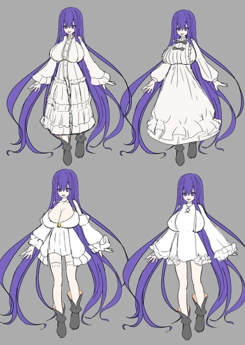 マナちゃん白い服が似合うからいろいろデザインをパクッて着せてみたけどロングスカートに合うなー(*'ω'*)
どれが可愛いですかね? 