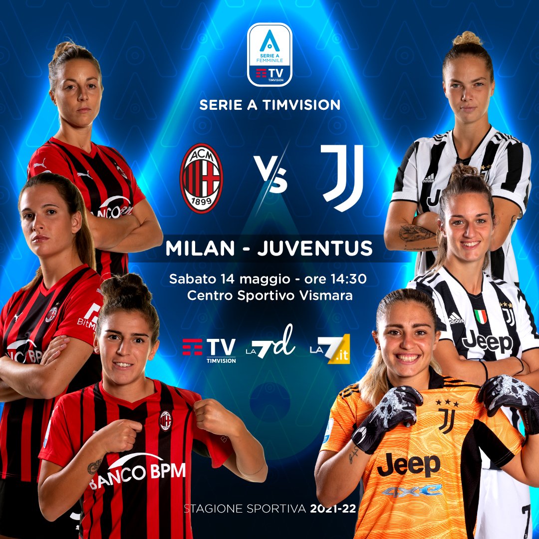 👉 🔴⚫⚡⚪⚫
Terza contro prima. ️5️⃣a sfida stagionale tra Milan e Juventus! 
📺 @TIM_vision, <a href="/La7dTv/">La7d</a> (canale 29 del digitale terrestre), La7.it
🇮🇹 #SerieAFemminile #TimVision
